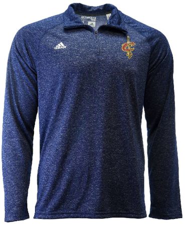 Cleveland Cavaliers Heather Navy Quarter Zip Synthetic Shirt by Adidas