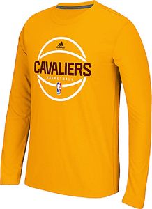 Cleveland Cavaliers Adidas Gold Pre-Game Slimmer Fit Ultimate Synthetic Long Sleeve T Shirt