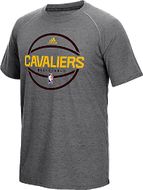 Cleveland Cavaliers Adidas Slim Fit On-Court Grey Pre-Game Ultimate Synthetic Short Sleeve T Shirt