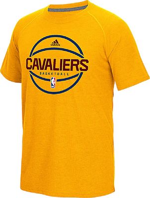 Cleveland Cavaliers Adidas Gold Pre-Game Ultimate Synthetic Slim Fit Short Sleeve Shirt