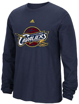 Cleveland Cavaliers Navy Cut The Net Adidas Long Sleeve Tee Shirt