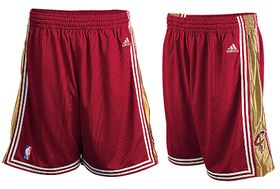 Clevland Cavaliers  Adult Garnet Tackle Twill Logo Swingman Shorts By Adidas