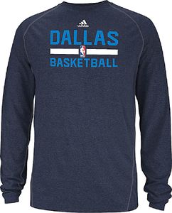 Dallas Mavericks Heather Navy Climalite Practice Long Sleeve Shirt by Adidas