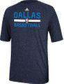 Dallas Mavericks Heather Navy Climalite Practice Short Sleeve Shirt by Adidas
