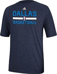 Dallas Mavericks Heather Navy Climalite Practice Short Sleeve Shirt by Adidas
