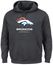 Denver Broncos Mens Charcoal Heather Critical Victory 8 Screened Hoodie Sweatshirt by Majestic