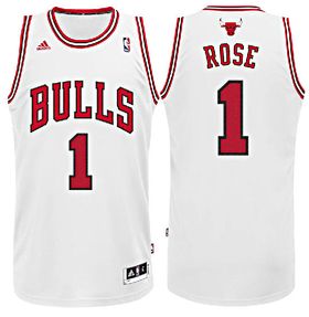 Derrick Rose Chicago Bulls #1 White Swingman Basketball Jersey by Adidas
