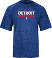Detroit Pistons Adidas Blue Heather Authentic On-Court SS Practice Climalite Shirt