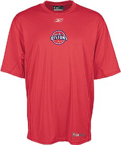 Detroit Pistons NBA Loosefit Play Dry Practice Short Sleeve Shirt By Reebok