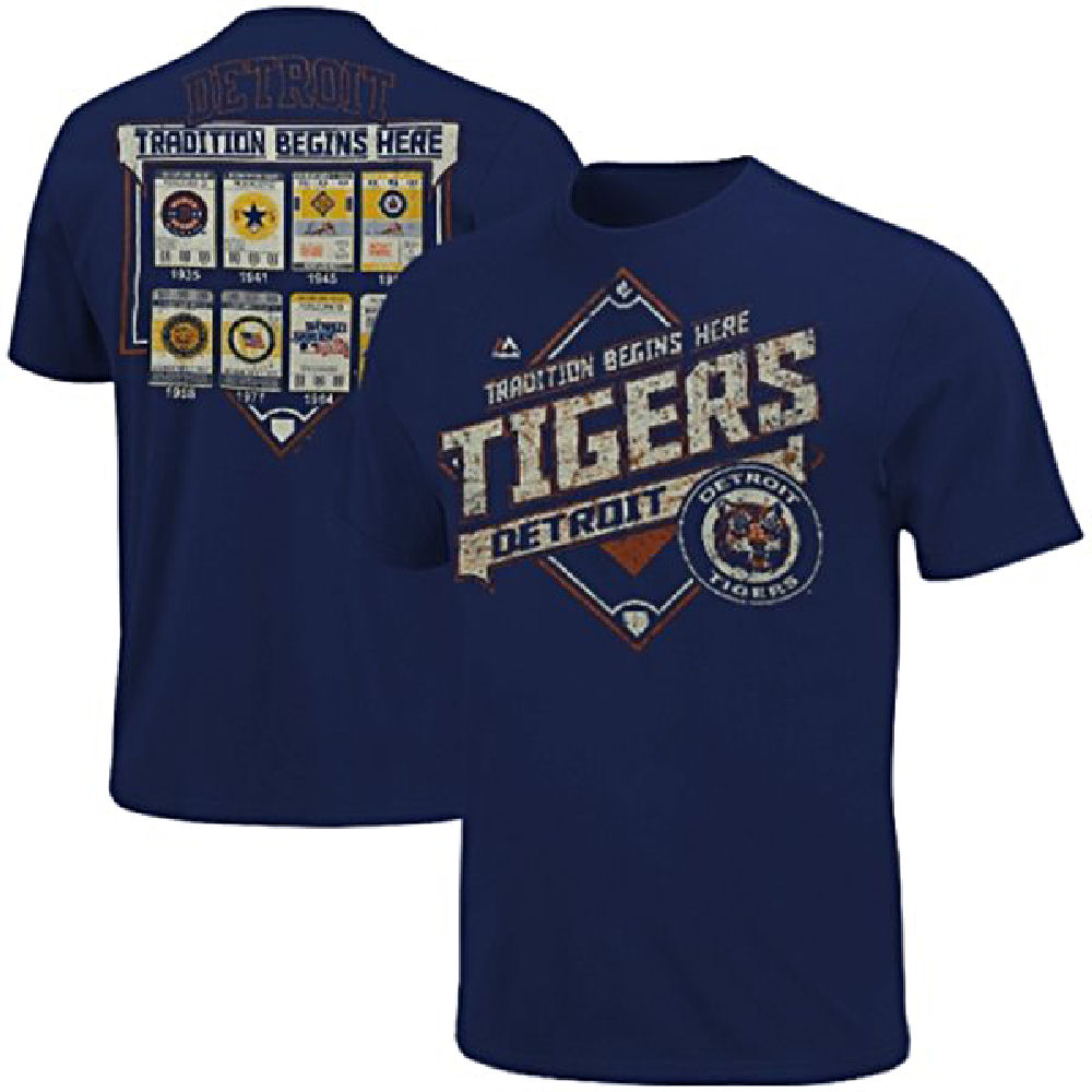 Detroit Tigers Mens Game Obsessed Tee Shirt by Majestic Detroit Tigers Apparel on Sale