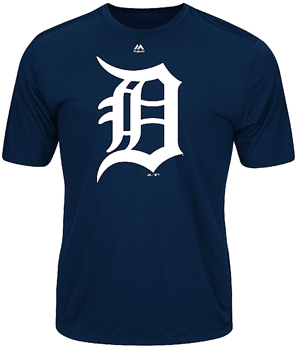 Detroit Tigers Majestic Synthetic Official Logo Short Sleeve Tee Shirt