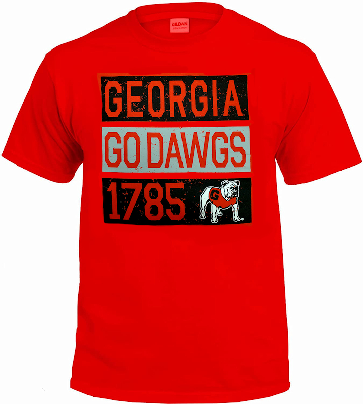 Bulldogs Red Stacked Starter Short Sleeve T Shirt