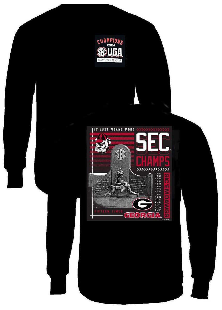 Georgia Bulldogs Granite Heather Champion Campus Long Sleeve Tee Shirt