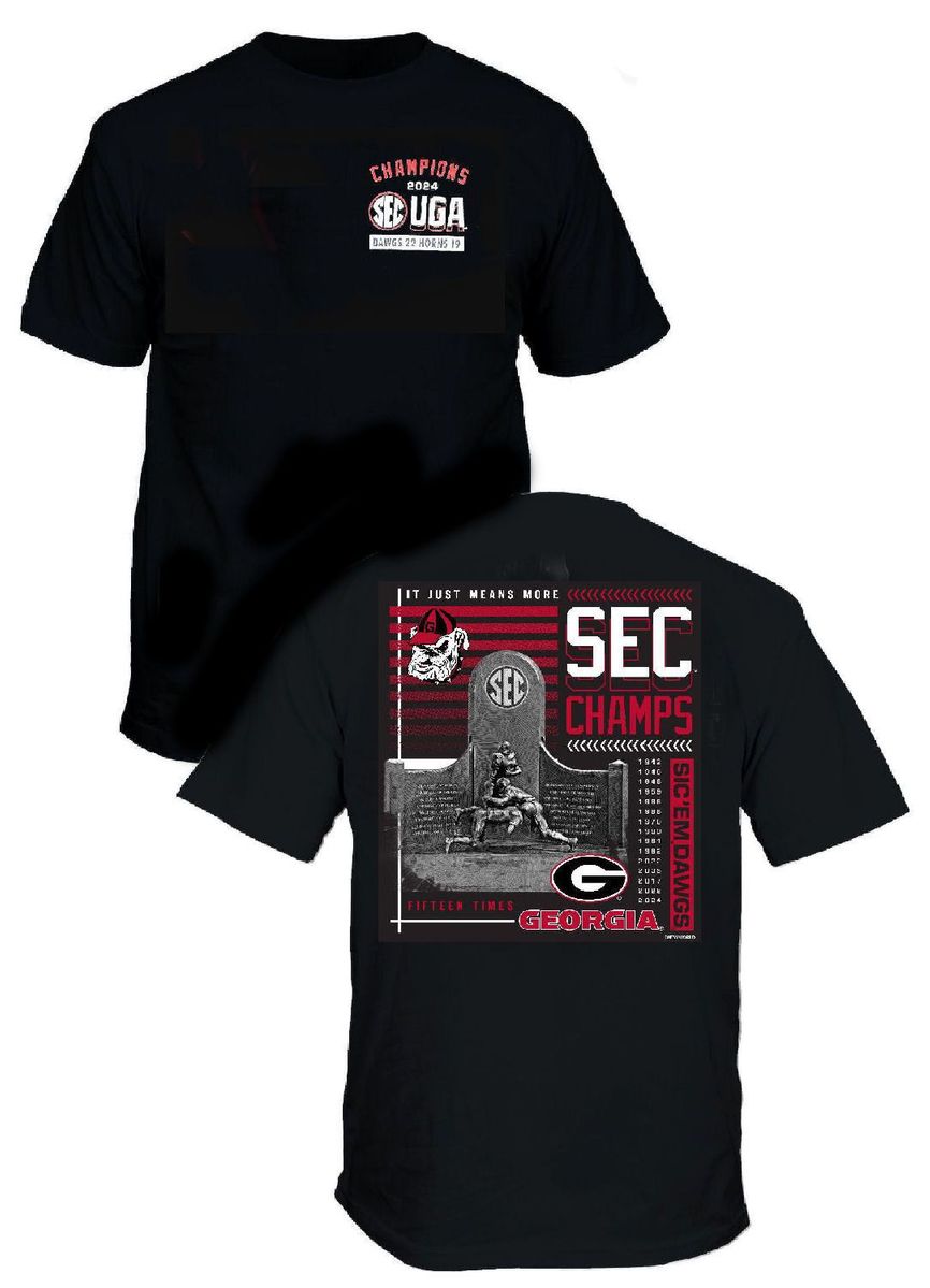 Georgia Bulldogs Men's Champion Black Athletic Polyester Long Sleeve T Shirt
