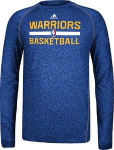 Golden State Warriors Heather Blue Climalite Practice Long Sleeve Shirt by Adidas