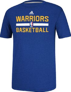 Golden State Warriors Heather Blue Climalite Practice Short Sleeve Shirt by Adidas