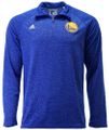 Golden State Warriors Heather Royal Quarter Zip Synthetic Shirt by Adidas
