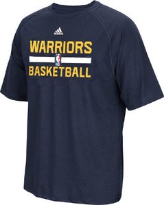 Golden State Warriors Navy Climalite Practice Short Sleeve Shirt by Adidas
