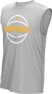 Golden State Warriors On-Court Grey Pre-Game Ultimate Synthetic Sleeveless T Shirt by Adidas