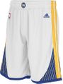 Golden State Warriors White Embroidered Swingman Shorts By Adidas