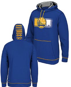 NBA Golden State Warriors Mens Blue Adidas Tip Off Synthetic Climwarm Hoodie