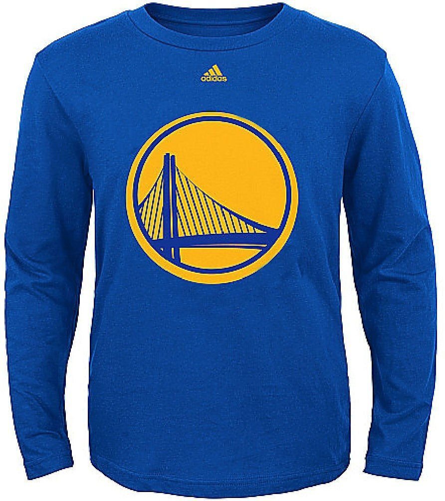 Golden State Warriors Royal Big Time Logo Long Sleeve T Shirt by Adidas