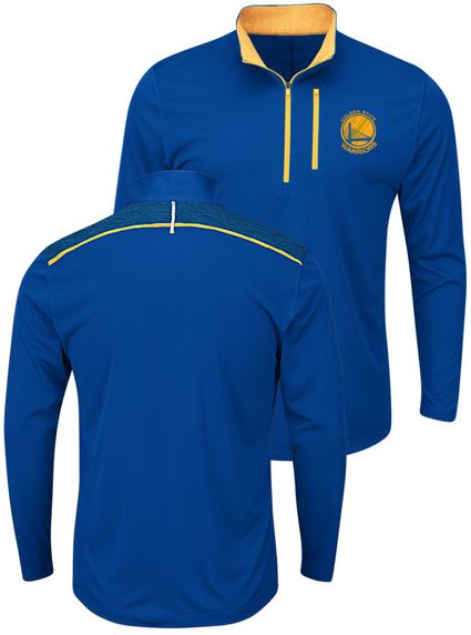 Golden State Warriors Long Sleeve Half Zip Exclamation Points Mock Neck Wind Shirt