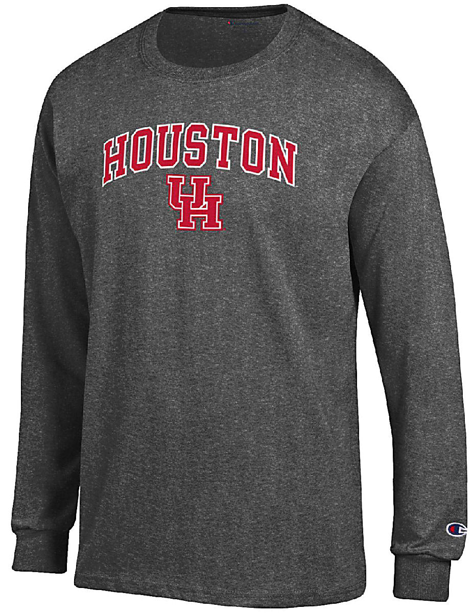 Houston Cougars Granite Heather Champion Campus Long Sleeve Tee Shirt