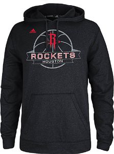 Houston Rockets Mens Heather Black Ultimate Banner Synthetic Hoodie by Adidas