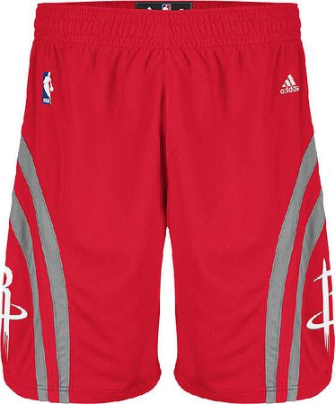 Houston Rockets Red Embroidered Swingman Shorts By Adidas