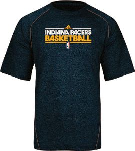 Indiana Pacers Adidas Navy Heather Authentic On-Court SS Practice Climalite Shirt