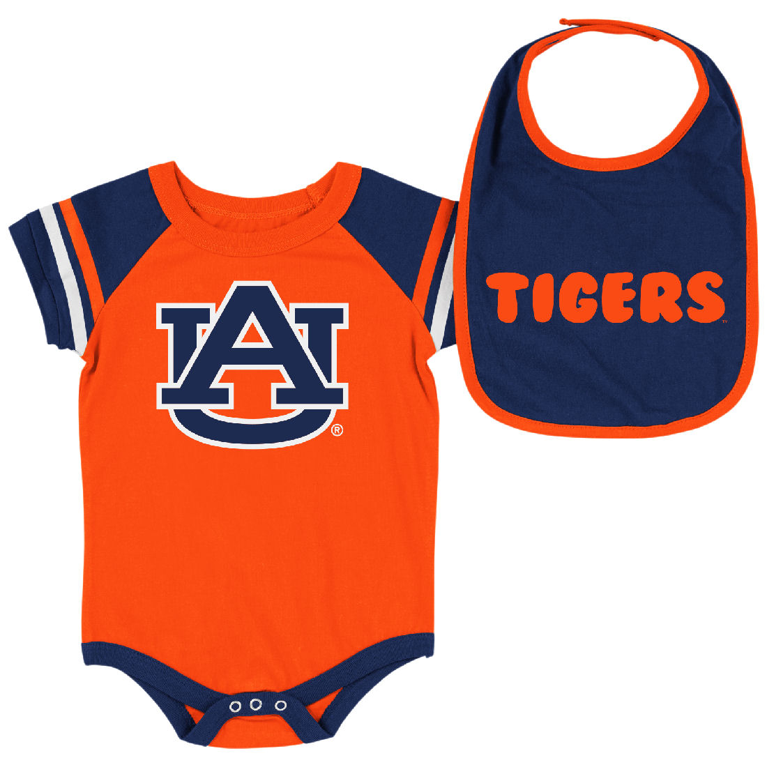Infant Auburn Tigers Blue Roll Out Bodysuit and Bib Set Auburn Tigers
