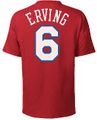 Julius Erving Hardwood Philadelphia 76ers Hardwood Classic Red T Shirt by Majestic