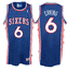 Julius Erving Philadelphia Royal 76ers Embroidered Throwback Basketball Jersey By Adidas