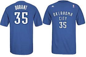 Kevin Durant 35 Oklahoma City Thunder Youth High Definition Select Replica T Shirt by Adidas