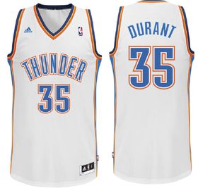 Kevin Durant Oklahoma City Thunder #35 White Swingman Basketball Jersey by Adidas