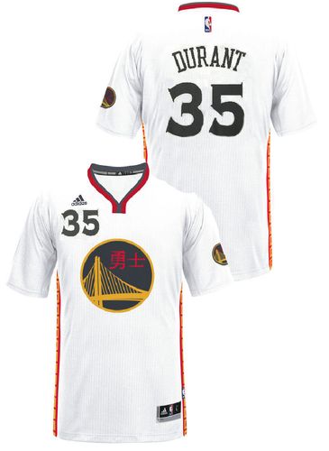 Kevin Durant Youth Golden State Warriors White Chinese New Year Replica Basketball Jersey