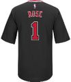 Youth Derrick Rose Chicago Bulls Black Short Sleeve Replica Basketball Jersey