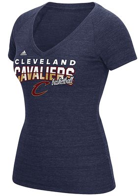 Ladies Cleveland Cavaliers Adidas Horizon Lines V Neck Tee Shirt