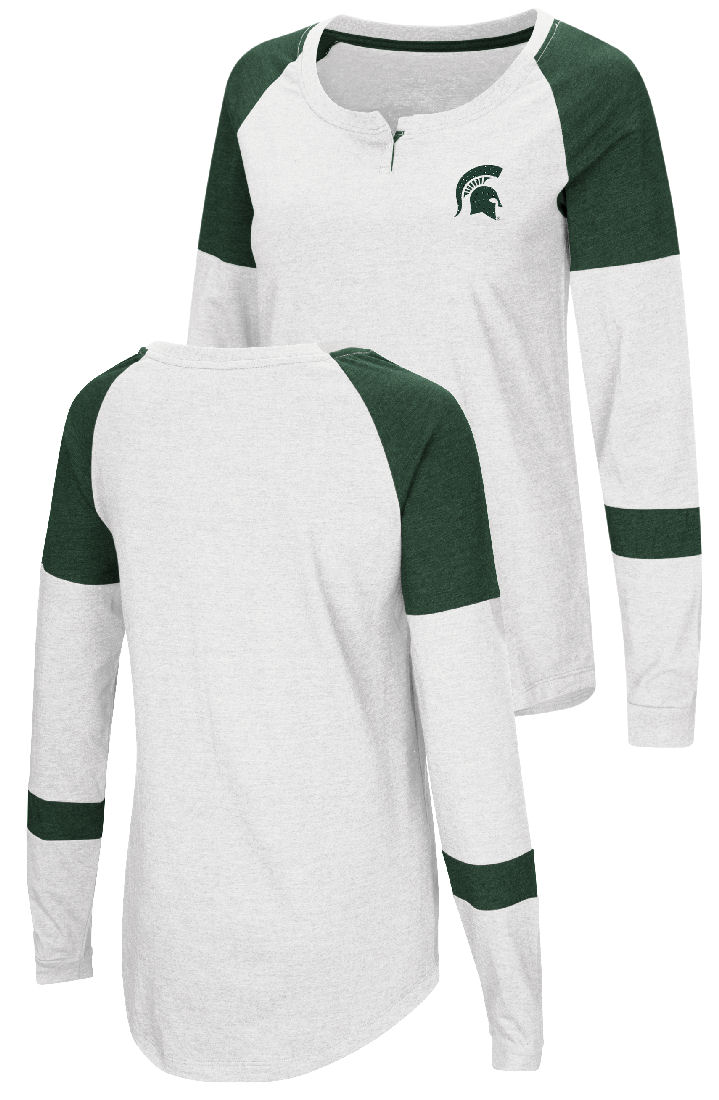Ladies Michigan State Spartans White Smaller Fit Dorothy Long Sleeve