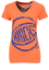 Ladies New York Knicks Heather Orange Energy Logo V Neck Shirt by Adidas