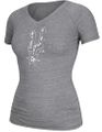Ladies San Antonio Spurs Heather Grey Energy Logo V Neck Shirt by Adidas