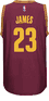 LeBron James Youth Cleveland Cavaliers Wine Replica Basketball Jersey by Adidas