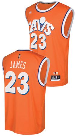 Youth Lebron James Cleveland Cavaliers Orange Adidas Hardwood Classic Nights Replica Basketball Jersey 