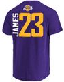 Lebron James Los Angeles Lakers Mens Purple Vertical Short Sleeve T Shirt on Sale