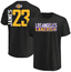 Lebron James Los Angeles Lakers Mens Black Vertical Short Sleeve T Shirt on Sale
