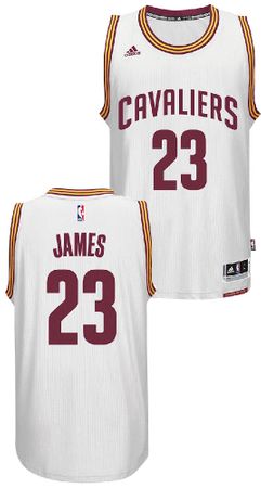 LeBron James Youth Cleveland Cavaliers White Replica Basketball Jersey by Adidas