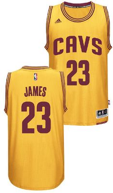 LeBron James Youth Cleveland Cavaliers Gold Embroidered Swingman Basketball Jersey by Adidas