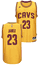 LeBron James Youth Cleveland Cavaliers Gold Embroidered Swingman Basketball Jersey by Adidas