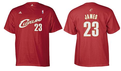 LeBron James Cleveland Cavaliers Youth Wine NBA Two Sided T Shirt By Adidas on Sale